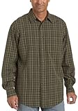 IZOD Men's Long Sleeve Corded Poplin Plaid Woven Shirt
