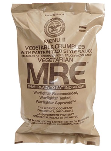 UPC 040013317665, MRE (Meals Ready-to-Eat) Select Your Meal, Genuine US Military Surplus Meals (MRE Vegetable Crumbles with Pasta in Taco Sauce)