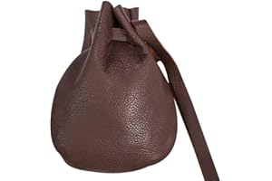 Mythrojan Leather Pouch Drawstring Storage Bag Medieval Belt Bag Renaissance Costume Accessories LARP Waist Bag Cosplay Coin Purse Antique Vintage Pouch (Brown)