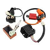 GOOFIT AC Racing Ignition Coil 6 Pin CDI Voltage Regulator Rectifier Solenoid Relay for CG 125cc 150cc Vertical Engine ATV Quad Go Kart