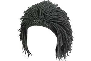 YEKEYI Barbarian Knit Beard Hat Wig Beanie Hat Funny Knit Hat Beard Beanie Hat for Adult Kid