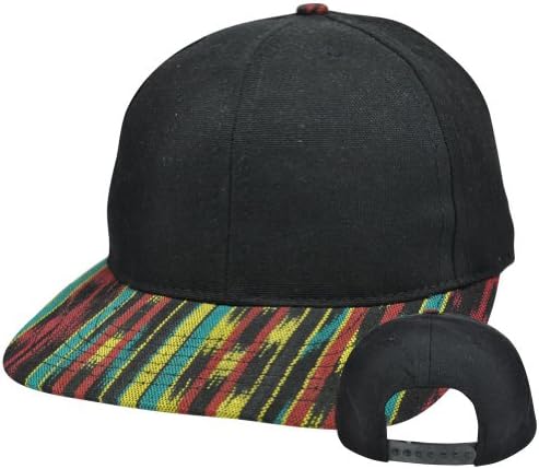 Jamaican Rasta Rastafarian Pattern Bob Marley Blank Flat Bill Snapack Hat Cap