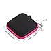 TouchFine (2Pack) Hard EVA Carrying Case for iPod/MP3/Earphones/Usb Cable 2 Mesh Pockets Storage Bags-Black+Black/Hot Pink