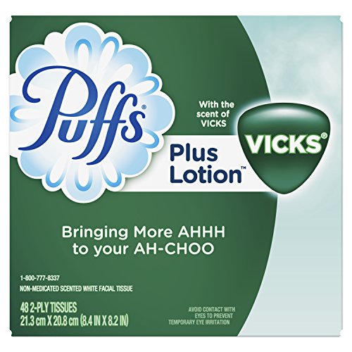 Puffs Plus Lotion with Vicks Facial Tissues, 24 Cubes, 48 Tissues per