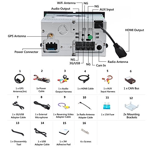 Android Car Stereo,Eonon Android Head Unit Double Din Car Stereo 7 Inch Applicable to Ford F150 2005,2006,2007 and 2008 in Dash Touch Screen Head Unit Support Bluetooth WiFi –GA8173