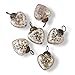 Luna Bazaar Mercury Glass Mini Heart Ornaments (1 to 1.5-Inch, Silver, Deidra Design, Set of 6) - Great Gift Idea, Vintage-Style Decorations for Christmas, Special Occasions, Home Decor and Parties