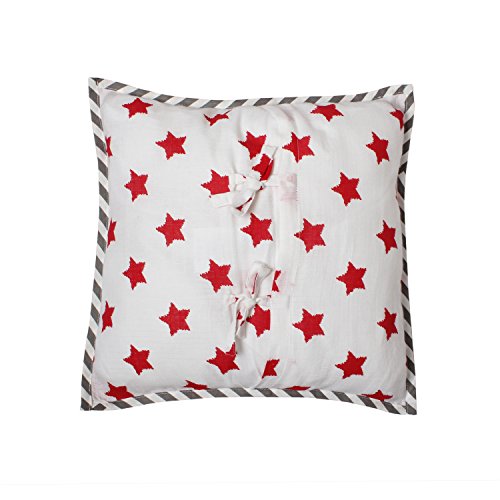 Bacati Baseball Muslin Dec Pillow, Red/Grey