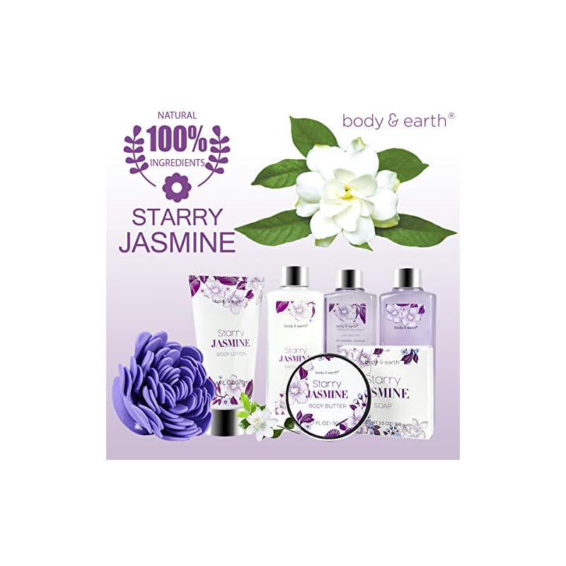 Bath Gift Set for Women Luxurious 8 Pcs Bath Set with Jasmine Scented