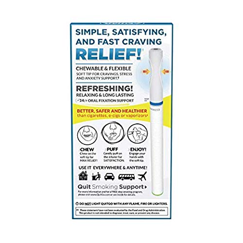 Quit Smoking Aid Oxygen Inhaler + Soft Tip Chewable Filter to Help Curb Cravings, Nicotine Free Non-Addictive Stop Smoking Support & Oral Fixation Relief (1 Pack, Oxygen)