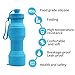 Asrisuk Sports Collapsible Water Bottle 27 oz, Folding BPA Free Silicone Water Bottle 800ml FDA SGS Test Pass for Traveling, Camping, Hiking, Walking, Running (Blue)