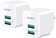 AUKEY USB Wall Charger, Ultra-Compact Dual Port with Foldable Plug, Mini Charger Adapter Compatible with iPhone 11 Pro / 11 Pro Max / 11 / XS, Galaxy S8 / S8+, iPad Pro/Air 2, and More (2 Pack)
