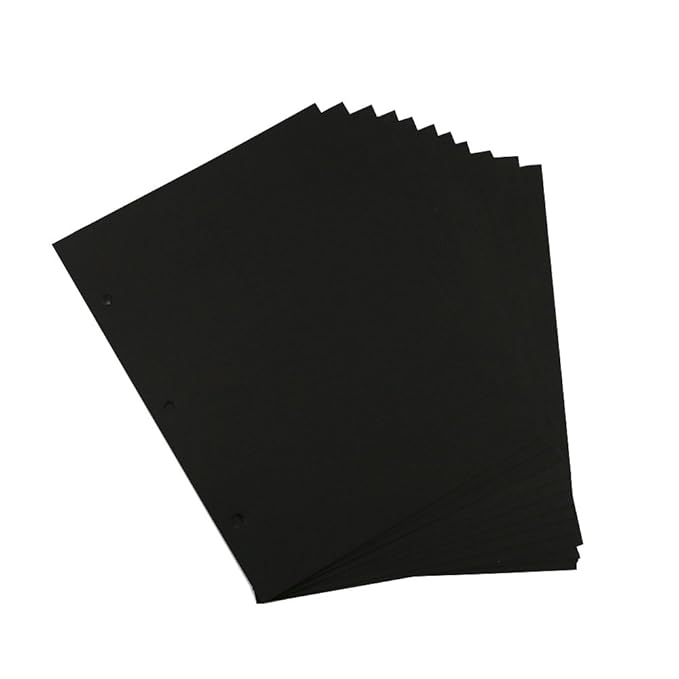 Scrapbooking Paper Page Size 14.8X20.6CM/5.82"X8.11" Black Refill Pages