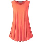 SepiMeli Plus Size Sleeveless Tunic Tank - Flowy Swing Top for Women, Soft Stretch Casual Shirt for Leggings (2XL-4X)