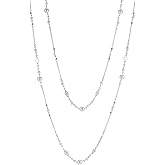 Long Layered Pearl Necklace for Women, Elegant Imitation Pearl Pendant Statement Jewelry for Wedding Christmas Party