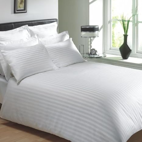 Viceroy Bedding 100 Egyptian Cotton Classic Stripe Flat Sheet White King Bed Size 400 Thread Count Amazon Co Uk Kitchen Home