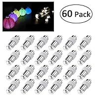 LEORX 60 White LED Paper Lantern Lights for Balloons Party Floral Decoration, Waterproof (60)