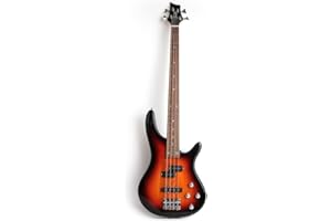 Fojill Full Size FBIB-60 Electric Bass Guitar 4 String Right Handed with Gig Bag (Sunburst)