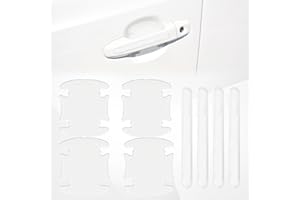 FDCTSD 8PCS Waterproof Car Door Handle and Rear View Mirror Scratch Protector Sticker, Transparency Anti-Scratches Cup Protector, Non-Marking Car Door Protector, Universal for Most Car (Transparent)
