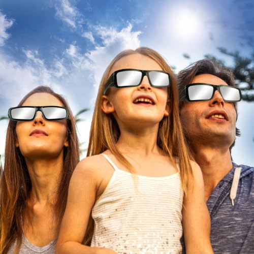 Keyaluo Lot de 3/6 Lunette eclipse solaire,EN ISO 12312-2:2015(E) et CE Certifiees,Approuve AAS 2026,robustes en plastique pour l’observation directe du soleil