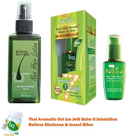 NEO LOTION GROW HAIR 120 ML. + LOLANE NATURA DAILY HAIR SERUM MAGIC IN ONE 50ML[Get Free Tomato Facial Mask & Ceramine UV Line Ginkgo Plus Whitening Cream 8.50ml.]