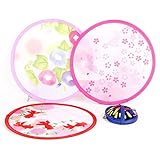 MXY Foldable Fan Japanese Style Handheld Round Folding Beautiful Pattern Fan Great Wedding Decoration, Birthdays, Home Pack of 1 Unit (Random Color&Pattern)