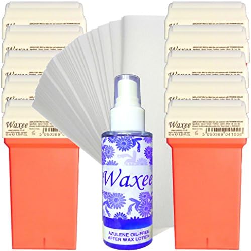 veet size, replacement, 50ml roll-on wax cartridge+ strips+ after wax oil 50ml (10 x 50ml wax cartridge+100strips+after wax oil)