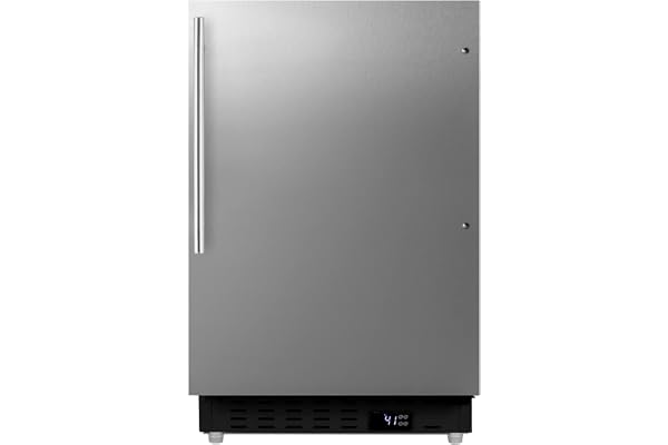 Summit Appliance ALR47BSSHV 20" Wide Built-In All-Refrigerator, ADA Compliant, Adjustable Thermostat, 3.53 cu.ft Capacity, Removable Door Racks, Temperature Alarms, Automatic Defrost