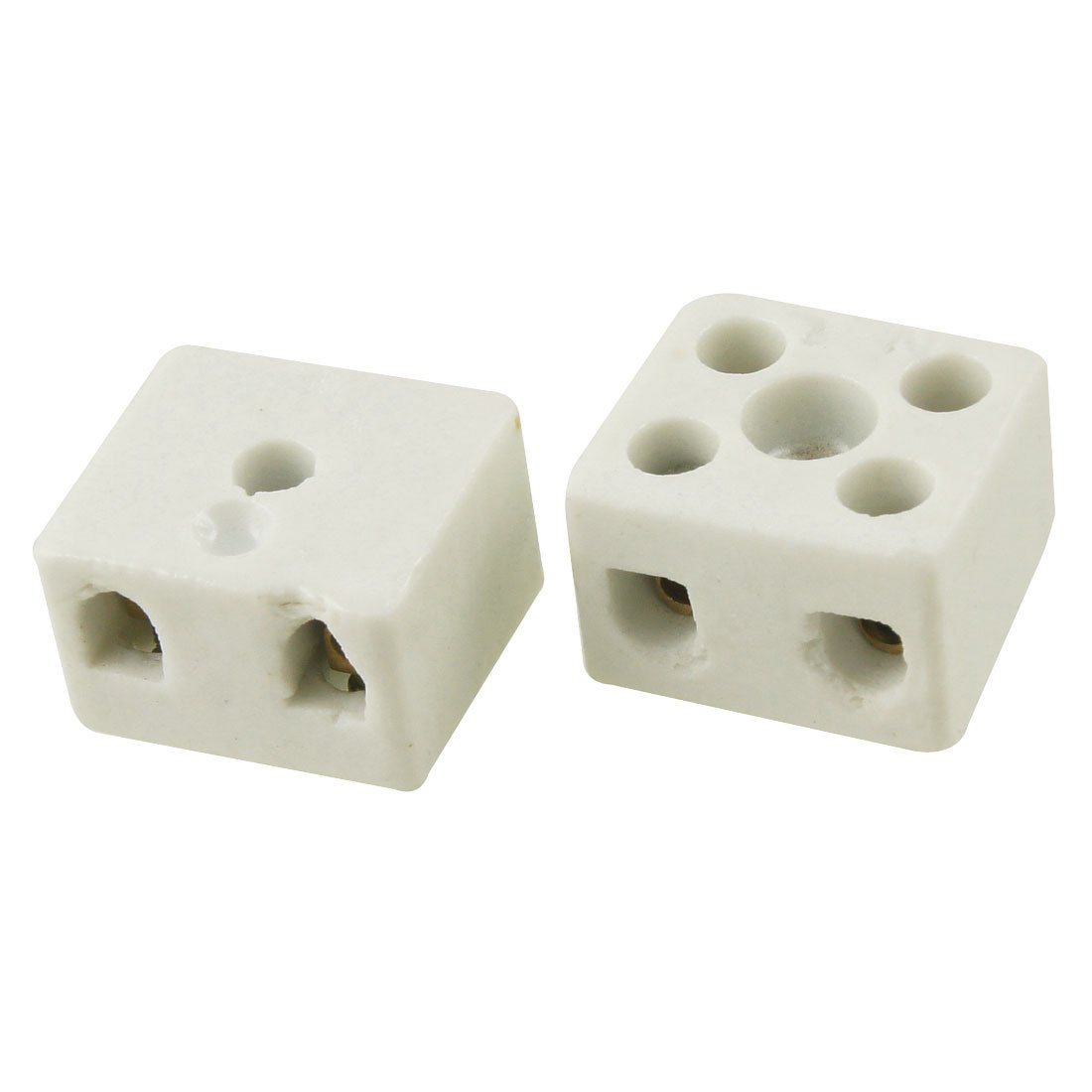 sourcing map 2 Way 16A Ceramics Terminal Blocks High Temp Porcelain Ceramic Connectors for Electric Wire Cable 2pcs