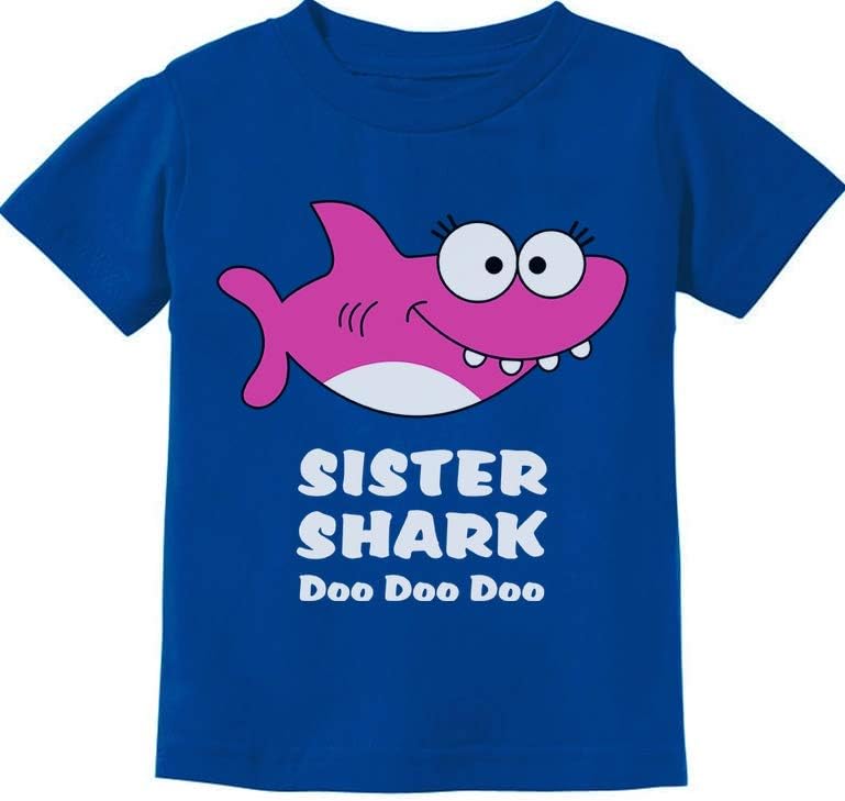 Tstars - Sister Shark Doo Doo Gift for Big Sister Toddler Kids T-Shirt