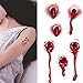 Wingbind 10pcs Horror Scary Realistic Fake Bloody Wound Stitch Scar Scab Spider Bloody Bite Mark Costume Makeup Halloween Decoration Temporary Tattoo Sticker Halloween Masquerade Prank Makeup Props