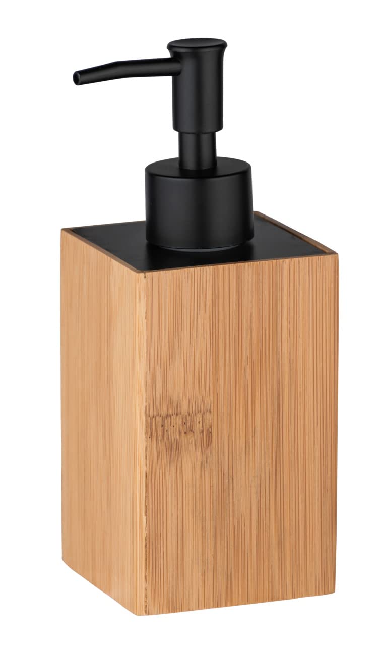 Wenko Padua Soap Dispenser Liquid Soap Dispenser Capacity 0.21 L Bamboo 8 x 18 x 7 cm Brown