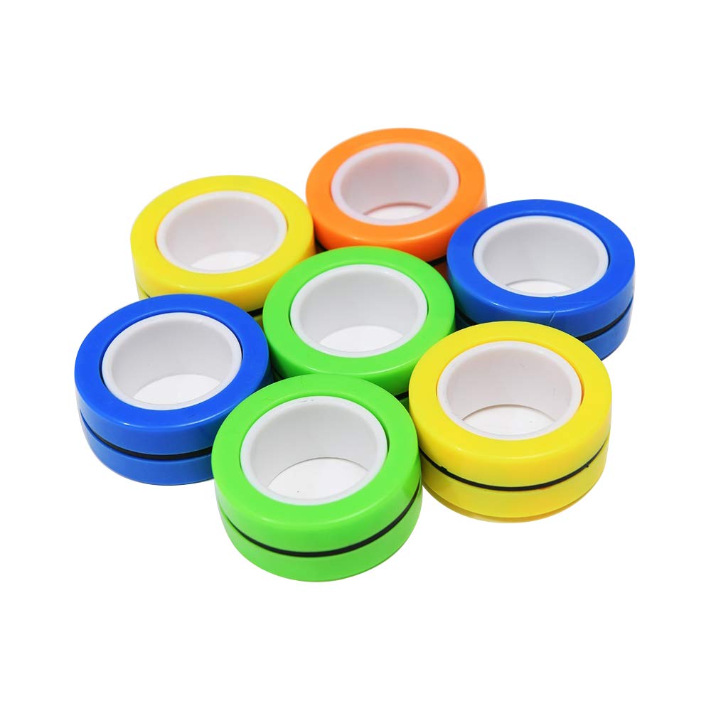 IKON MOTORSPORTS, Finger Magnetic Rings Stress Relief Fidget Toys for Autism ADHD Anxiety Therapy