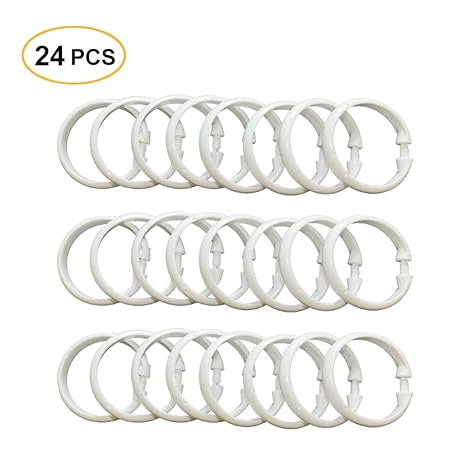 Myoou Shower Curtain Rings Plastic Hooks White Curtain O Rings 2in