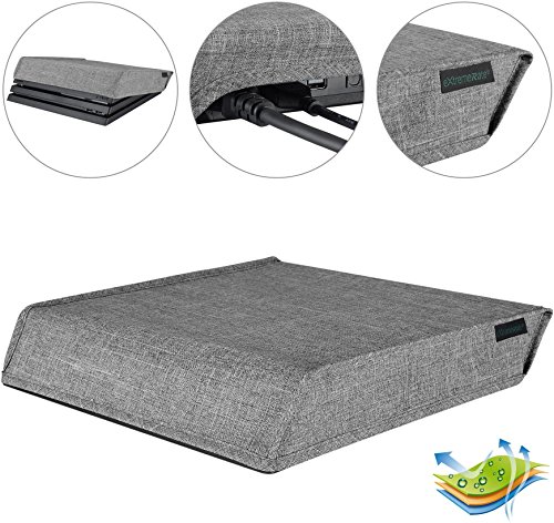 eXtremeRate Gray Waterproof Dust Guard Cover for Playstation 4 PS4 Pro Console Personalized Design