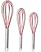 Silicone Whisk Set of 3 - wisking tool - Silicone Whisk Set - whisks for cooking - whiskware - whisker - egg beaters - Stainless Steel Whisk