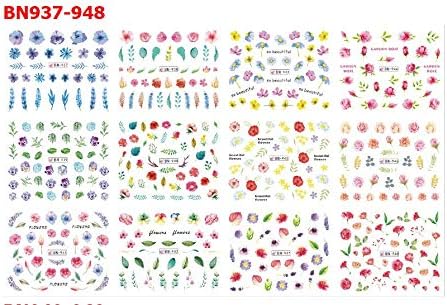 Sunei.f Christmas 3D Nail Art Stickers Decals, New Year Various Sticker/False Nail Manicure Decals Gems Glitter (E)