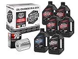 Maxima Racing Oils Chrome 90-119016C Twin Cam Synthetic 20W-50 Filter Complete Oil Change Kit, 192. Fluid_Ounces