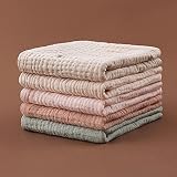 Aloonii 5 Pack Luxury Muslin Squares Small Baby Burp Cloths Peach view 2