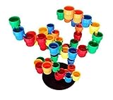 Magz Cup Up 50 Building Set Consisting of a Base in Black and 49 Cups in 5 Colors