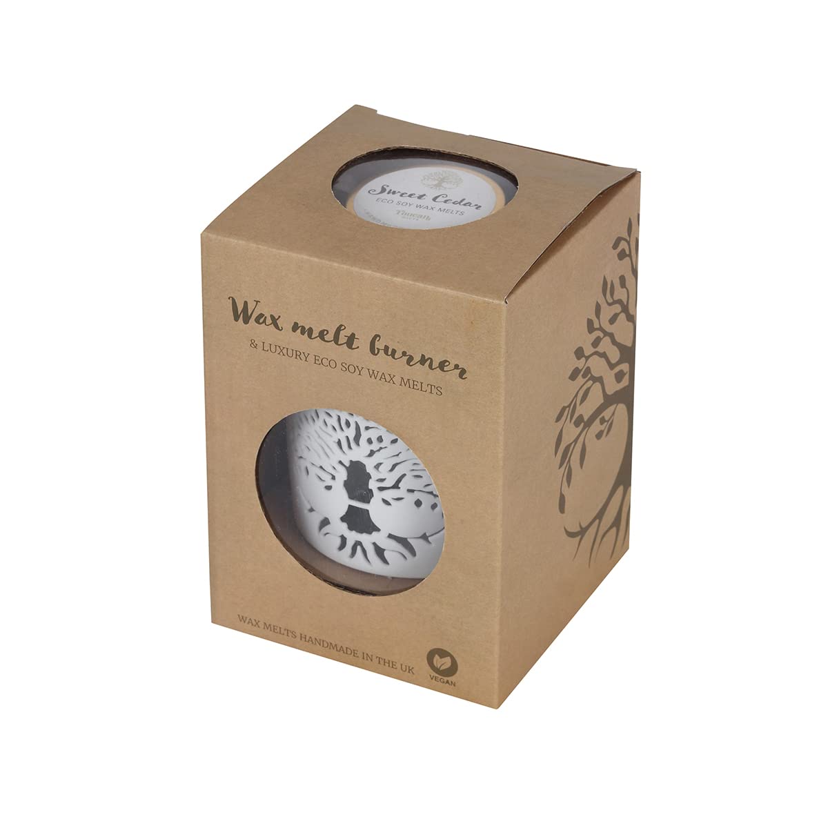 Elegant White Ceramic Tree of Life Wax Warmer Gift Set – 10.5cm x 9.5cm (1 Pc.) – Premium Design & Stylish Appeal – Ultimate Home Fragrance Experience – Ideal for Everyday Use