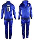 Fan Kitbag Argentina Messi #10 Kids Soccer Tracksuit All Youth Sizes ✓ Messi #10 Soccer Track Jacket Top ✓ Kids Soccer Track Pants ✓ GIFT READY Packaging ✓ (YM 8-10 Years Old, Messi #10)