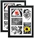 Tasse Verre 11x14 Collage Multi Picture Frame (2-Pack) - Black with HIGH Definition Glass Front Cover - Frames Display Five 4x6 Inch Family Pictures with Mat - Hanging Hardware Pre-Installed