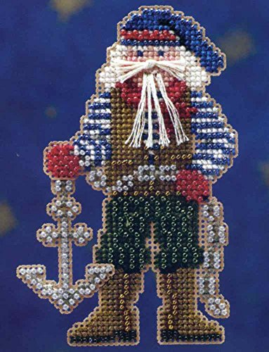 Boatswain Santa Beaded Cross Stitch Ornament Kit Mill Hill 2010 Seafaring Santas MH200303