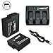 2 x Replacement Battery and 3-Channel Charger for GoPro Hero 5 Hero 6 Black By Mibote (Compatible with v02.51, v02.00, v01.57 and v01.55)