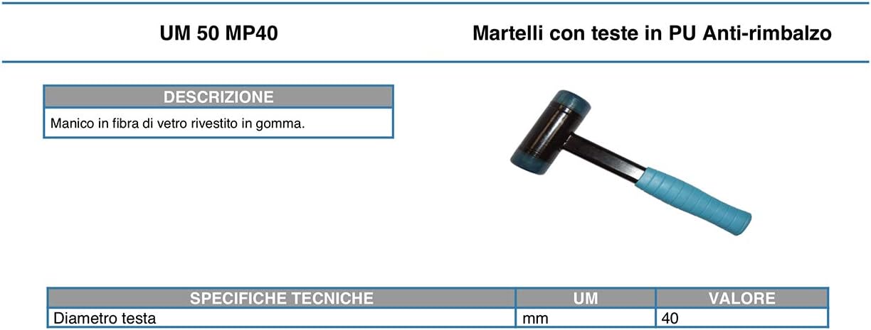 Commercio Industria E Scienza Utensili Manuali E Elettrici Um 50 Mp40 Echoeng Martello Poliuretano Antirimbalzo Senza Rinculo A 40mm Gokidsgo Co Uk