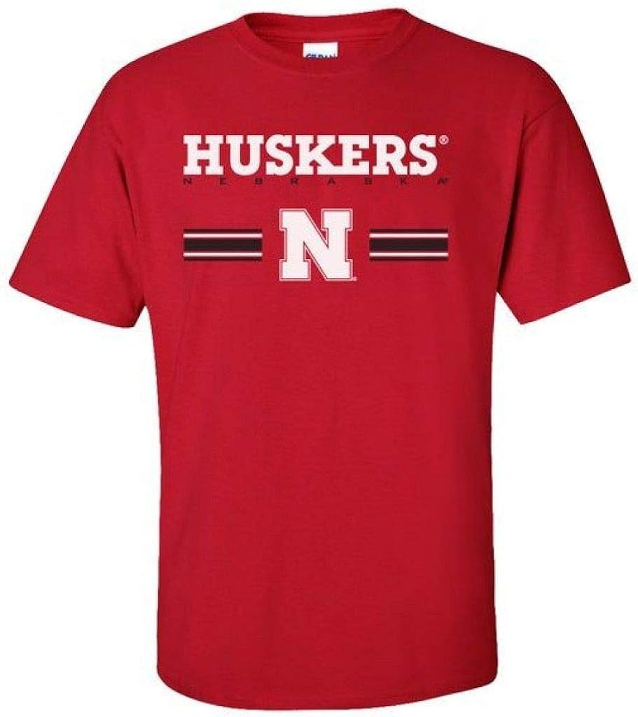 NebraskaHuskerTeeShirtNebraskaHuskersStripeBlockNNebraska