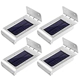 [2nd Generation] LE 4 Pack Solar Powered 16 LED Outdoor Motion Sensor Light, Waterproof Wireless Night Light, Bright Wall Light, Security Light for Entrance, Pathways, Driveway, Garden, Deck, Yard