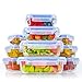 Zestkit Glass Food Storage Containers Set with Airtight Locking Lids, BPA Free Oven Freezer Dishwasher Microwave Safe (10 Pack)