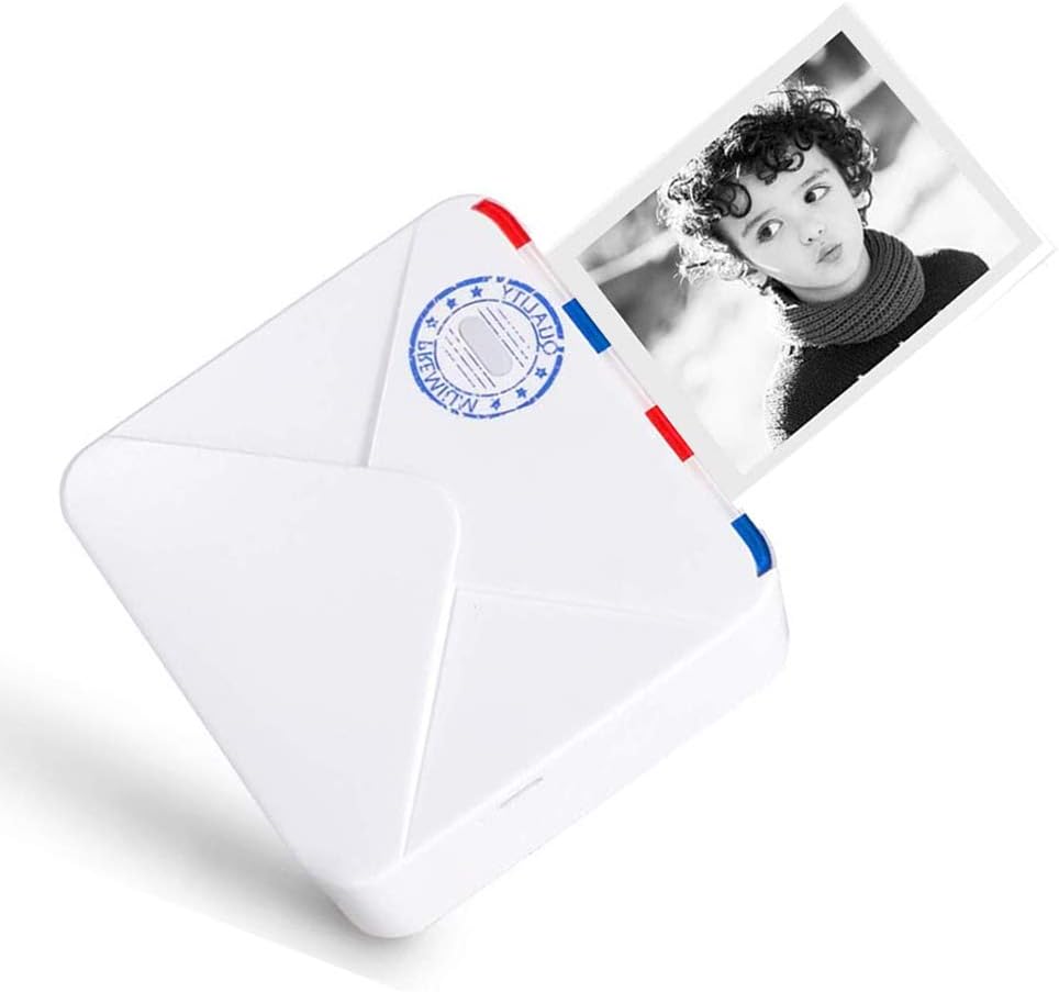 BESHENG M02S Mini Printer, 300dpi Wireless Bluetooth Thermal Printer with USB Cable, Mini Portable Photo Picture Label Receipt Memo Sticker Printer Support for iOS Android Smartphone and Windows
