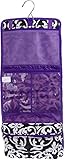 Damask Print Hanging Travel Cosmetic Bag (Black/White/Dark Purple)